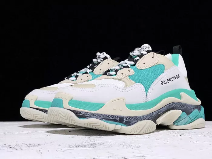 Balencaiga Triple S White Grey Turquoise (W) 524039 W09OH 3005 0113