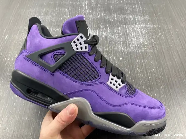 Kick Theory Travis x Scott Suede Jordan 4 Purple Air 0209