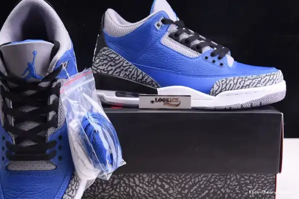 Kick Theory Jordan Air 3 Royal' 400 Retro CT8532 - 'Varsity 0226