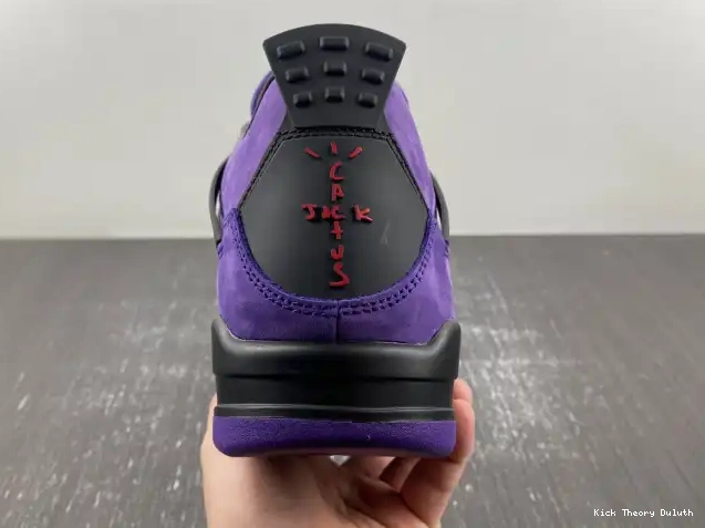 Kick Theory Travis x Scott Suede Jordan 4 Purple Air 0209