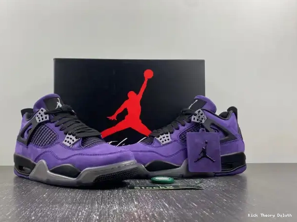 Kick Theory Travis x Scott Suede Jordan 4 Purple Air 0209