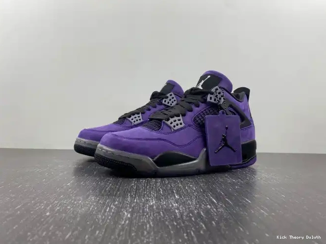 Kick Theory Travis x Scott Suede Jordan 4 Purple Air 0209