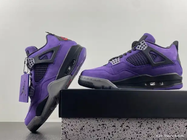 Kick Theory Travis x Scott Suede Jordan 4 Purple Air 0209