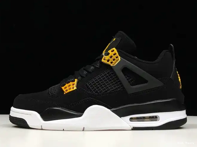 Kick Theory Duluth Black Jordan Air 4 Royalty Gold-White 308497-032 Metallic 0222