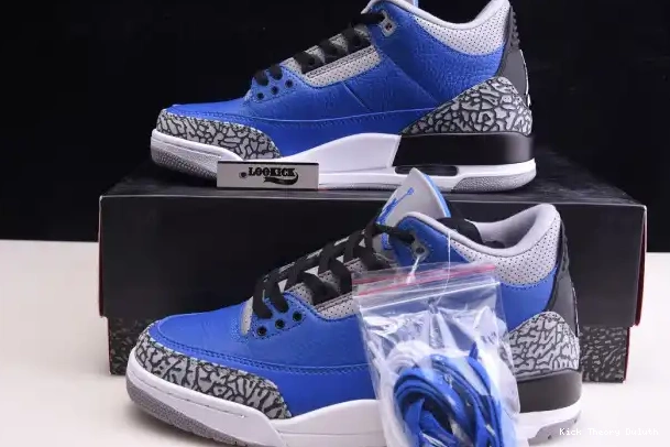 Kick Theory Jordan Air 3 Royal' 400 Retro CT8532 - 'Varsity 0226