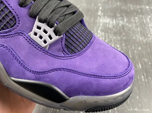 Kick Theory Travis x Scott Suede Jordan 4 Purple Air 0209