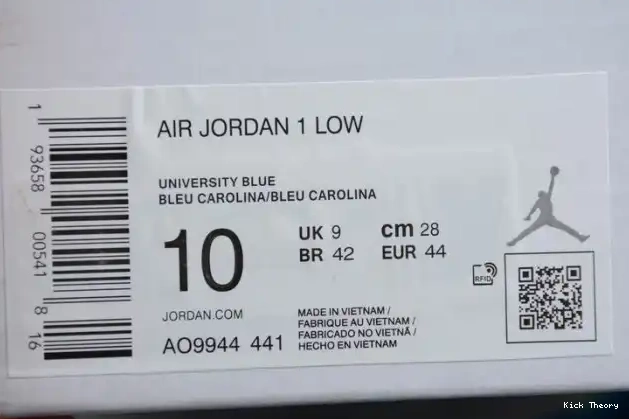 Kick Theory Low 1 Jordan (W) UNC Air AO9944-441 0214