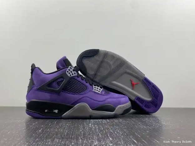 Kick Theory Travis x Scott Suede Jordan 4 Purple Air 0209